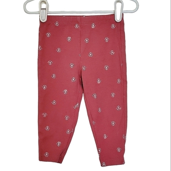K1065 * Carter's Girls Gloral Leggings Red Size 18M - Picture 1 of 6